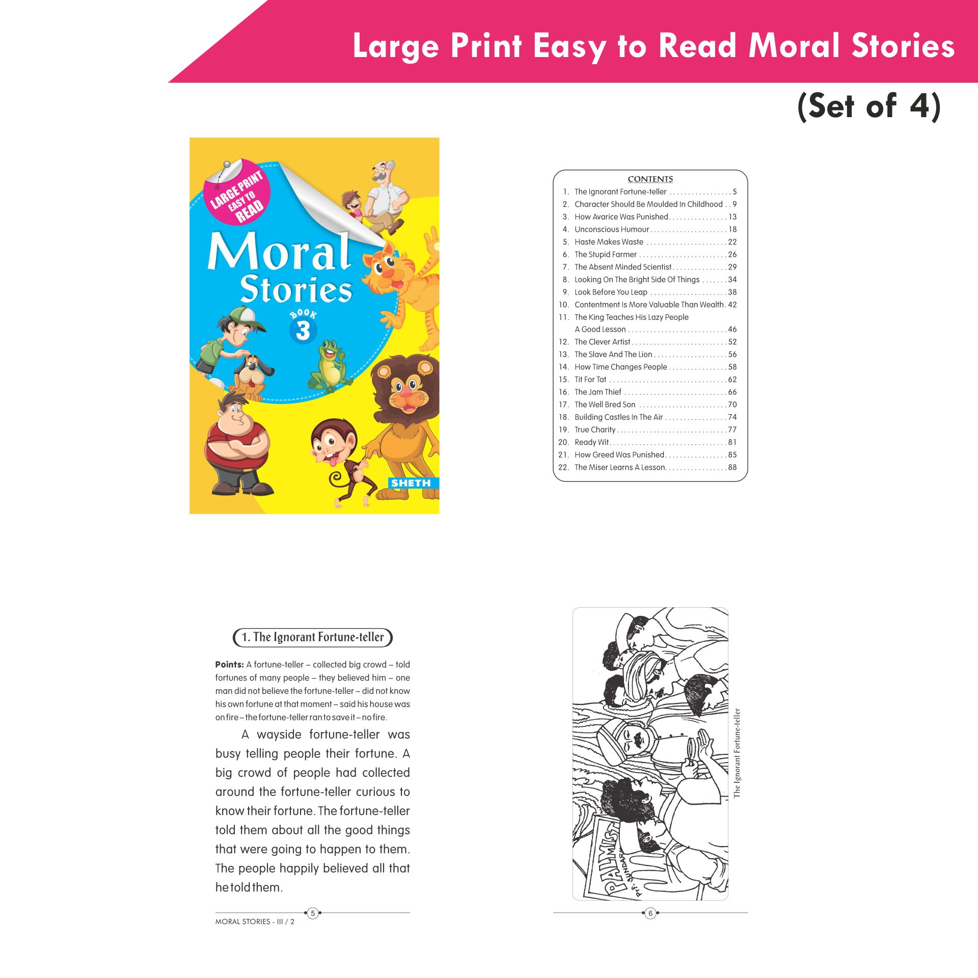 Large Print Easy to Read Moral Stories Set of 4| Bedtime Stories Books for Kids| Ages 4-8 Years - Distacart