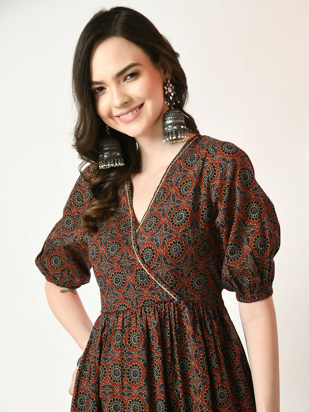 Myshka Women's Multi Empire Printed Dress - Distacart