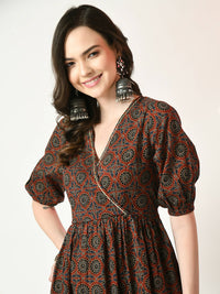 Thumbnail for Myshka Women's Multi Empire Printed Dress - Distacart