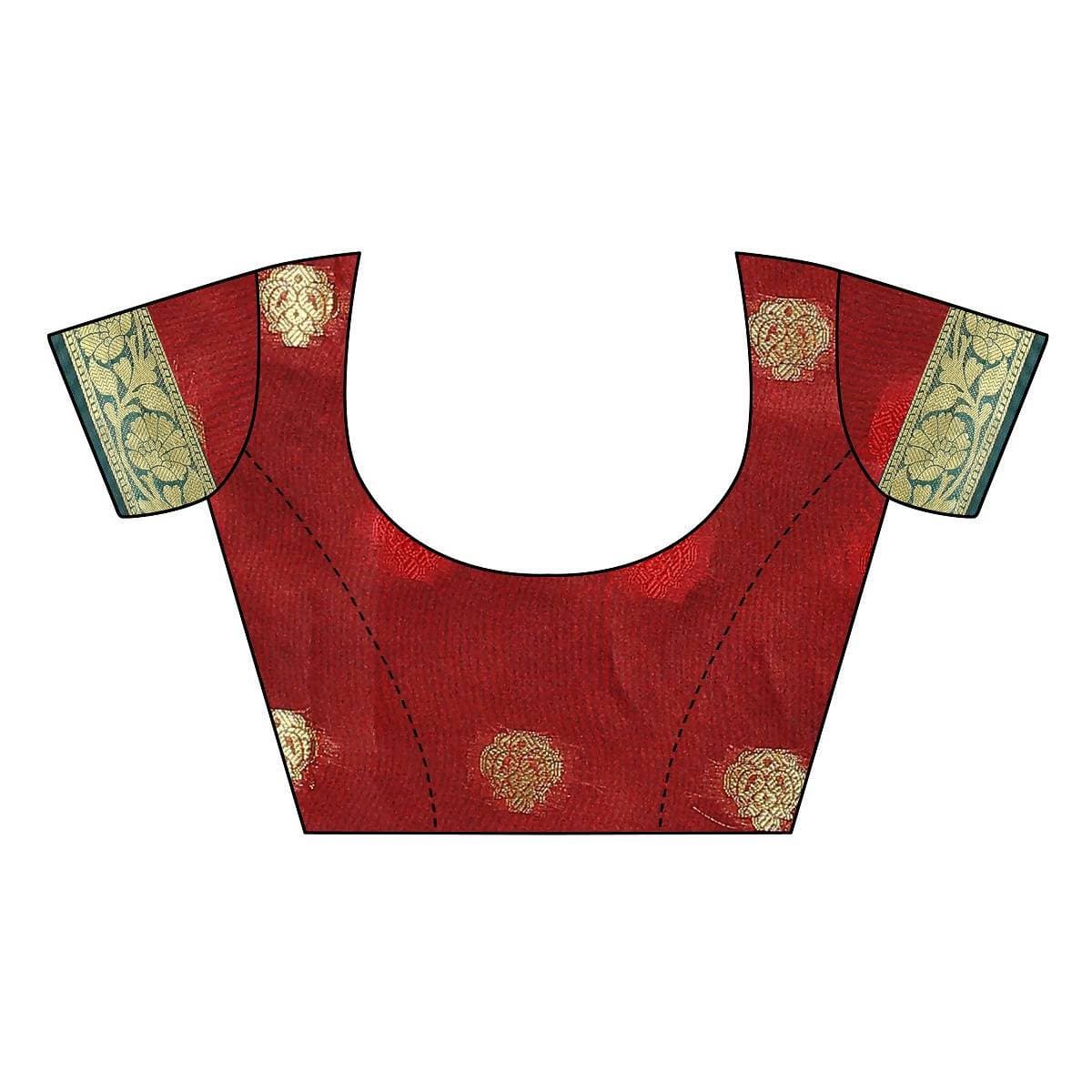 Vamika Banarasi Jaquard Rama Green Weaving Saree
