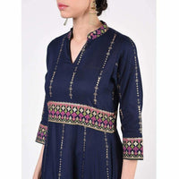 Thumbnail for Cheera Women's Hand Block Print Ghagra Style Anarkali Kurta (CH036K)