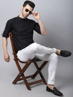 Thumbnail for Even Apparels Black Pure Cotton Kurta With Side Placket - Distacart