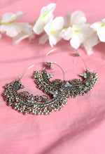 Thumbnail for Mominos Fashion Johar Kamal Silver Peacock Design Chandbali Earrings - Distacart