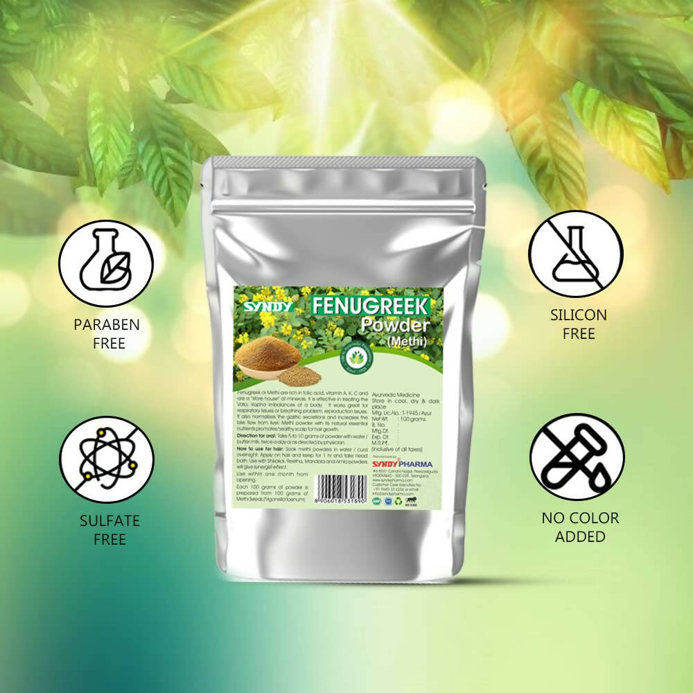 Syndy Pharma Fenugreek Powder (Methi) for Hair & Skin - Distacart