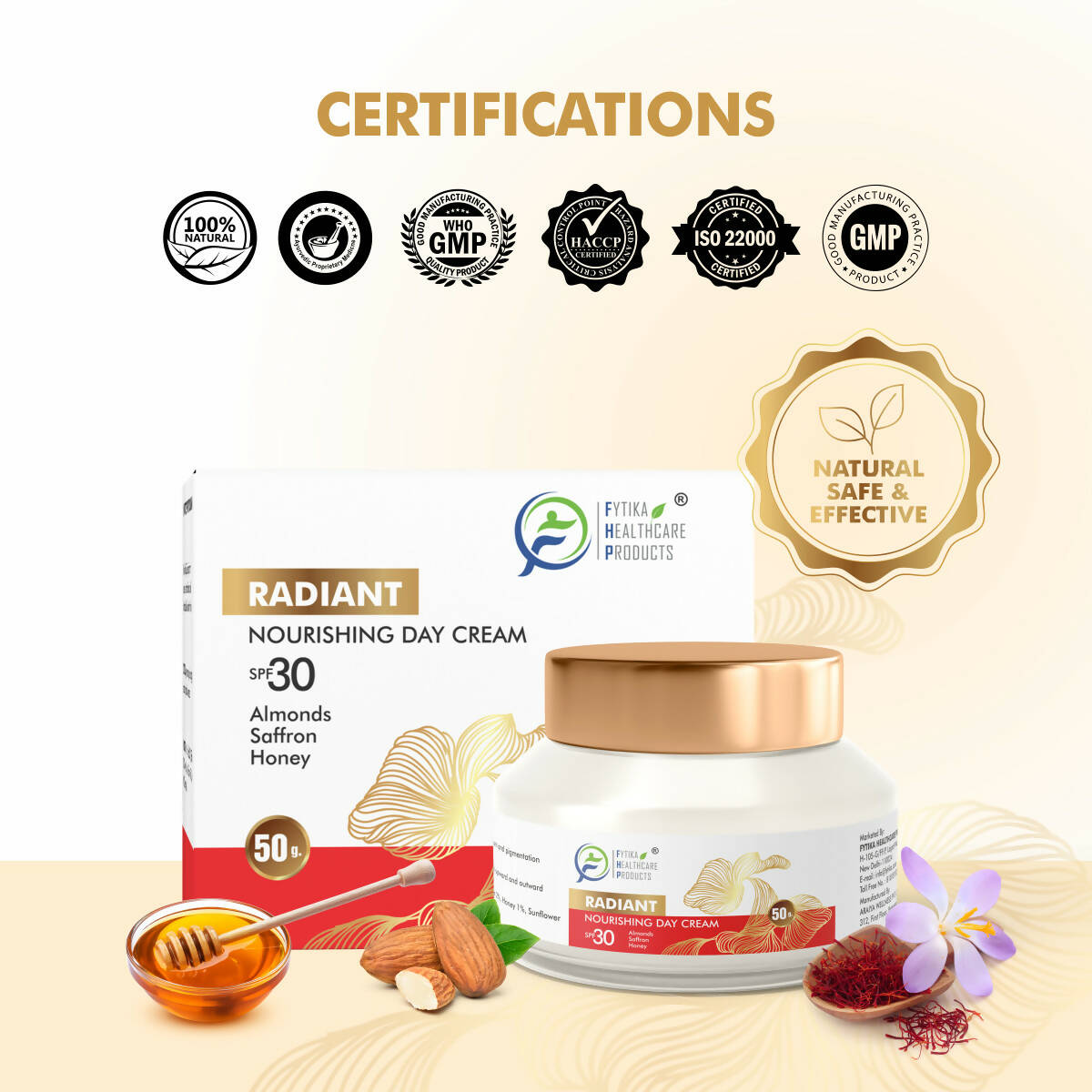 Fytika Radiant Nourishing Day Cream with Saffron, Almonds and Honey with SPF30 - Distacart