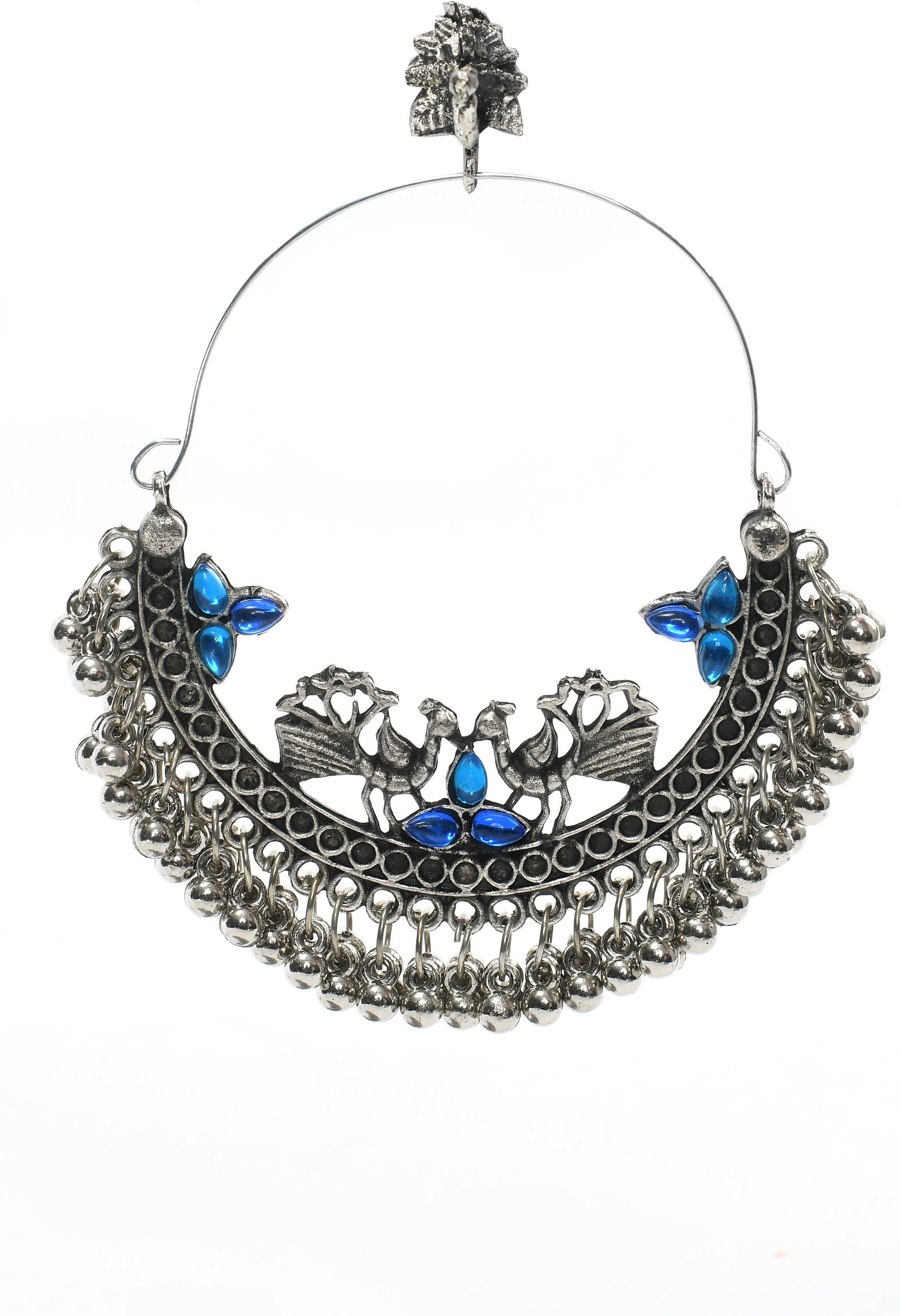 Mominos Fashion Johar Kamal Peacock Design Chandbali Earrings For Women - Distacart