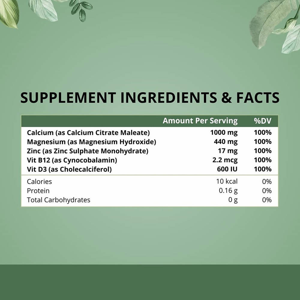 Himalayan Organics Calcium+Magnesium+Zinc D3 & B12 Tablets - Distacart