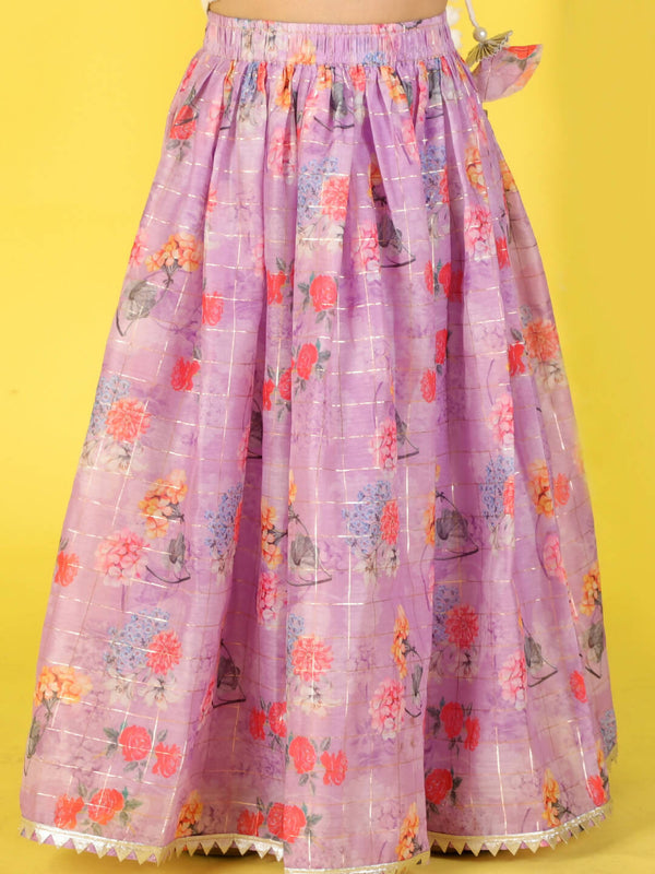 Lil Drama Girls Ghaghra Choli Set - Purple - Distacart