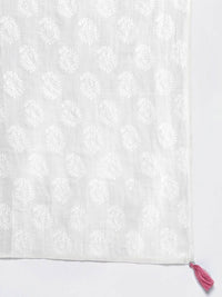 Thumbnail for Yufta Pink and White Block Print A-line kurta with Palazzo & Dupatta Set