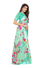 Thumbnail for Vamika Green Linen Satin Border Saree