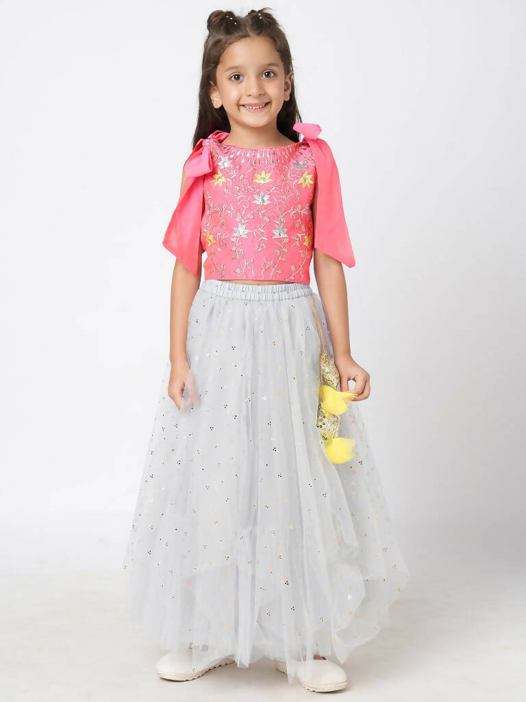 Lil Drama Girls Choli With Ghaghra Set - Pink - Distacart