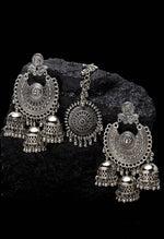 Thumbnail for Mominos Fashion Johar Kamal Beautiful Jhumkas With Maang Tikka Earrings - Distacart