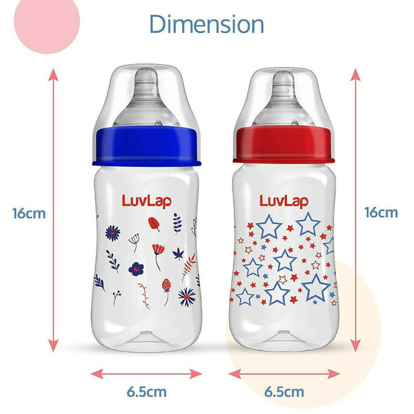 LuvLap Anti-Colic Wide Neck Natura Flo Baby Feeding Bottle - Distacart