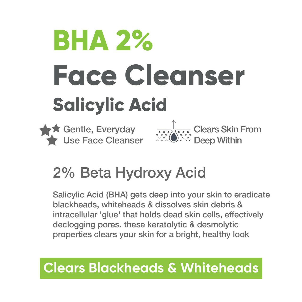 Cos-IQ Salicylic Acid 2% Face Cleanser with BHA - Distacart