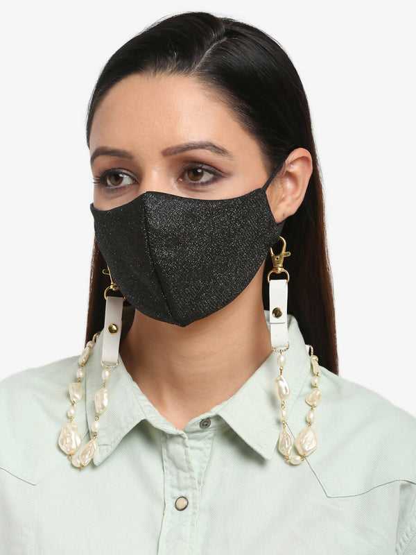 Women's White Mother Of Pearl Mask Chain - Ruby Raang - Distacart