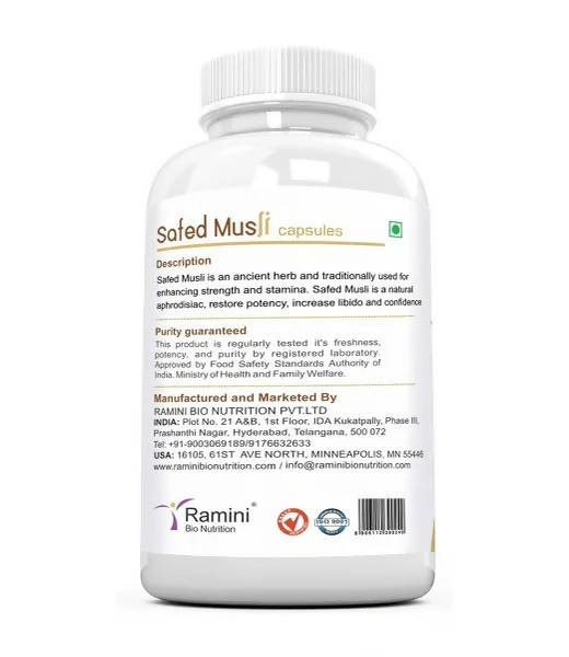 Ramini Bio Nutrition Safed Musli Veg Capsules - Distacart