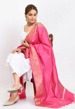 Thumbnail for Mominos Fashion Moeza Women's Banarsi Silk Woven Design Pink Dupatta - Distacart