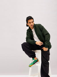 Thumbnail for Lyush Men Olive Full Sleeve Biker Jacket - Distacart