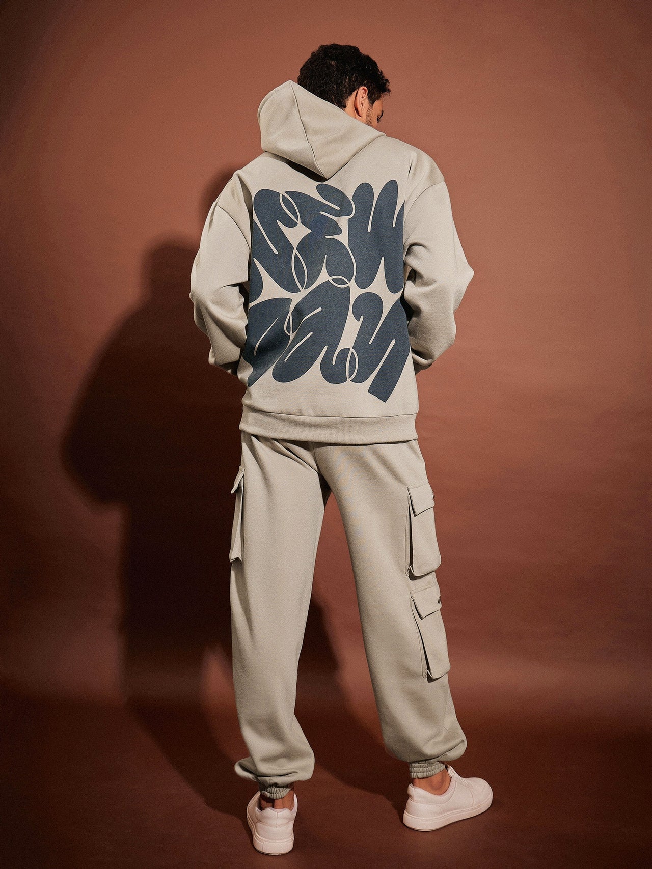 Lyush Men Taupe NEW DAY Oversized Hoodie Sweatshirt With Joggers - Distacart