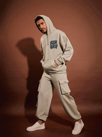 Thumbnail for Lyush Men Taupe NEW DAY Oversized Hoodie Sweatshirt With Joggers - Distacart