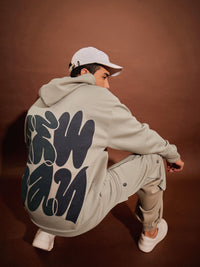 Thumbnail for Lyush Men Taupe NEW DAY Oversized Hoodie Sweatshirt With Joggers - Distacart