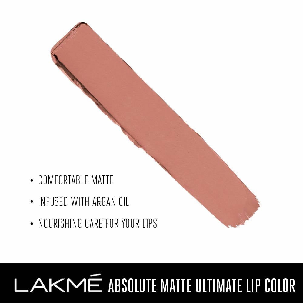 Lakme Absolute Matte Ultimate Lip Color with Argan Oil - Brunch Nude - Distacart