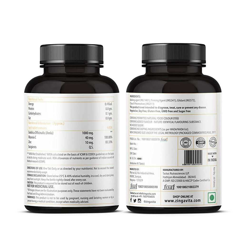 Zingavita Vitamin C 1000 mg Tablets with Amla Extract - Distacart