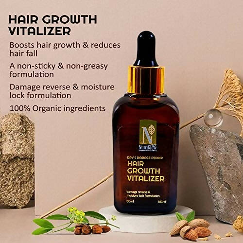 NutriGlow Advanced Organics Dry and Damage Repair Hair Growth Vitalizer - Distacart