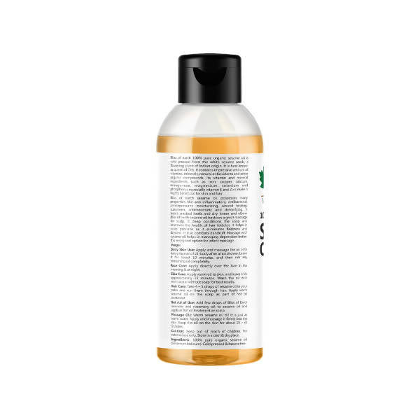 Bliss of Earth 100% Pure Organic Sesame Oil - Distacart