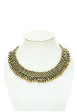 Thumbnail for Mominos Fashion Johar Kamal Oxidised Gold-Plated Brass Finish Ghungroo Design Choker Set - Distacart
