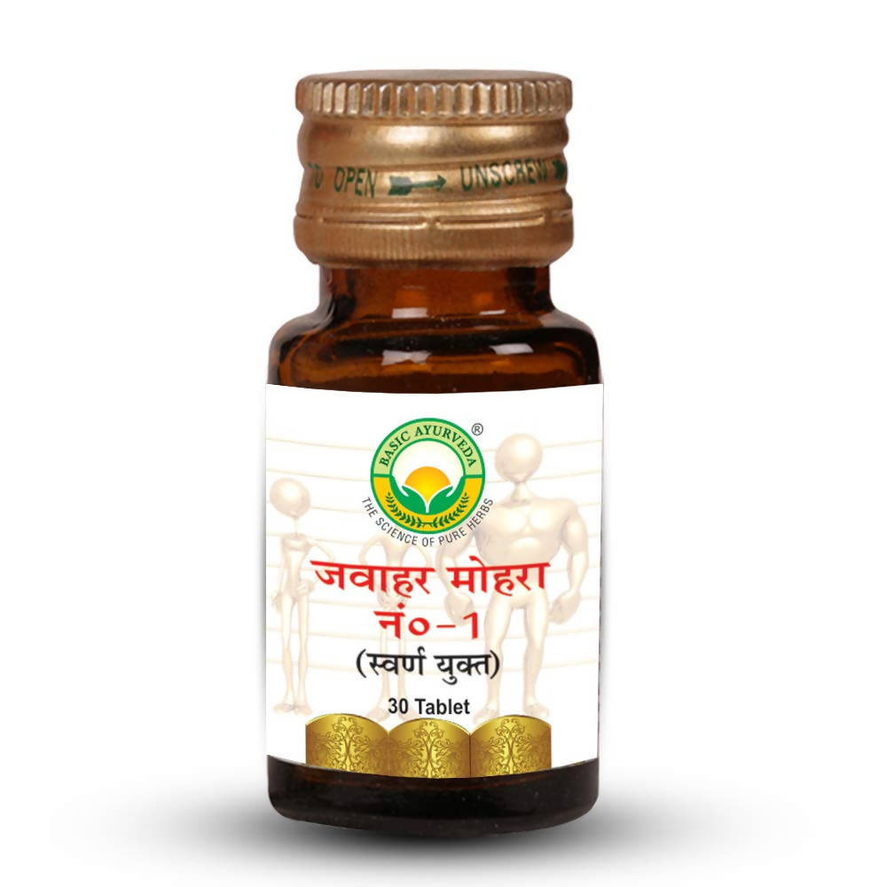 Basic Ayurveda Jawahar Mohra No.1 (With Gold) 30 Tablet