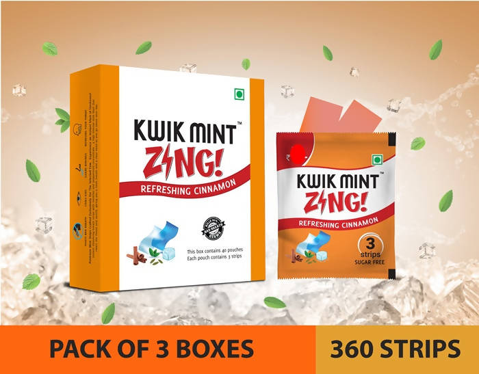 Kwik Mint Zing Refreshing Cinnamon Sugar Free Mouth Freshener