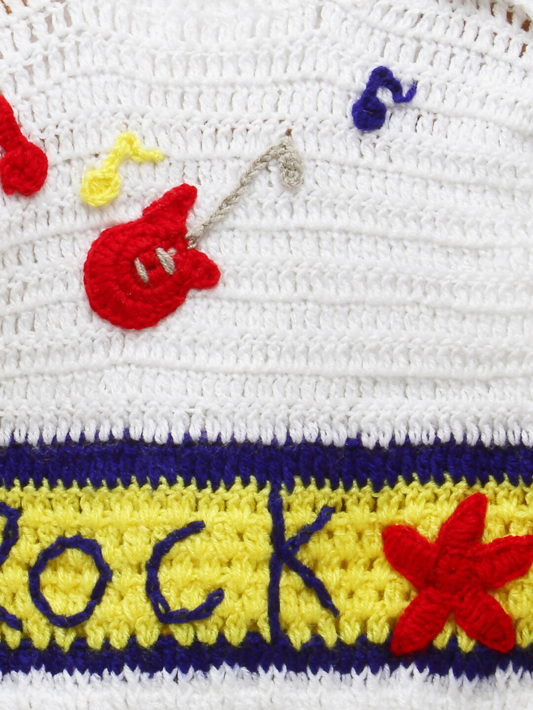 Chutput Kids White Coloured Solid Pullover For Baby Boys with ROCK Detail - Distacart
