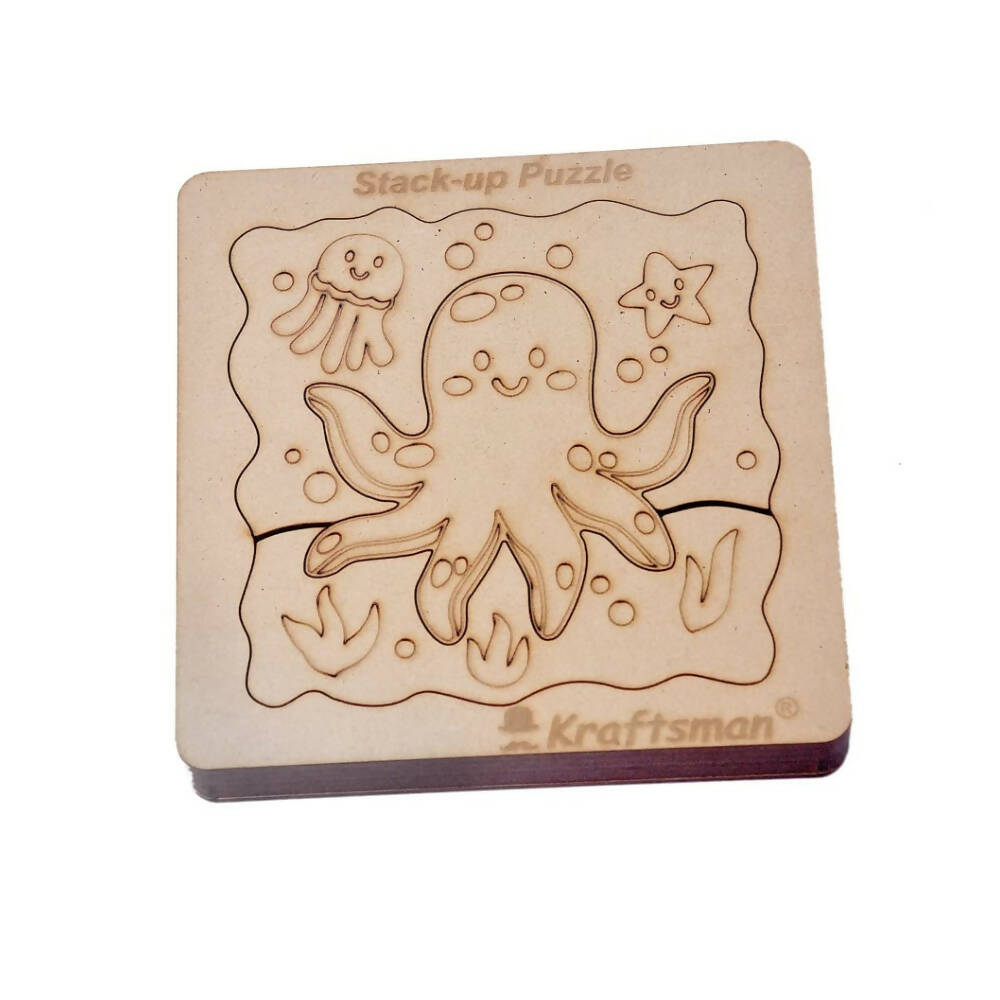 Kraftsman Stack up Puzzles/ Layered Puzzle Octopus Shape for Kids | Color Kit Included | 18 Pieces Puzzle - Distacart
