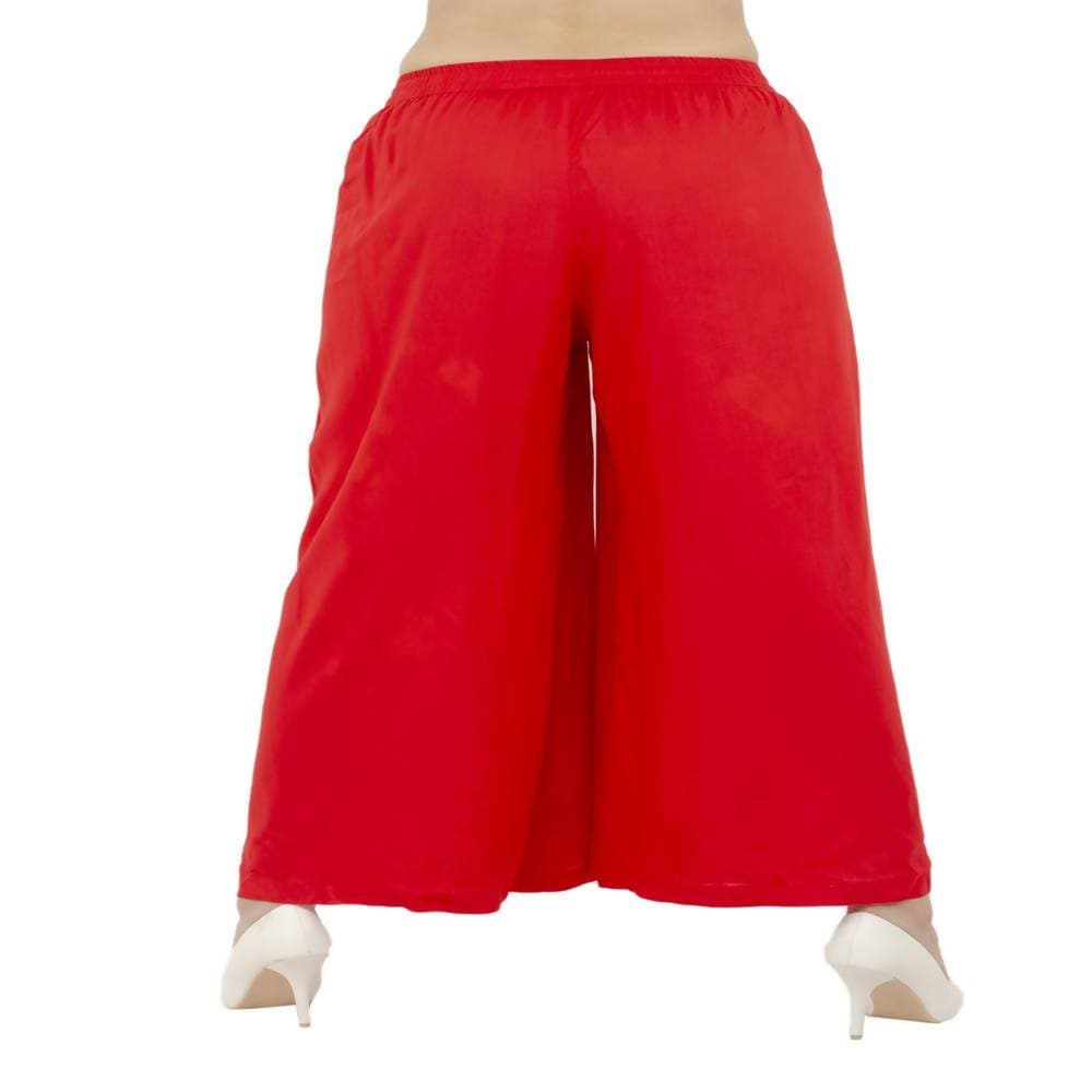 Lagi Women's Red Solid Palazzo (PLZ03B)
