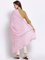 Thumbnail for Myshka Women's Pink Cotton Silk Printed Casual Dupatta