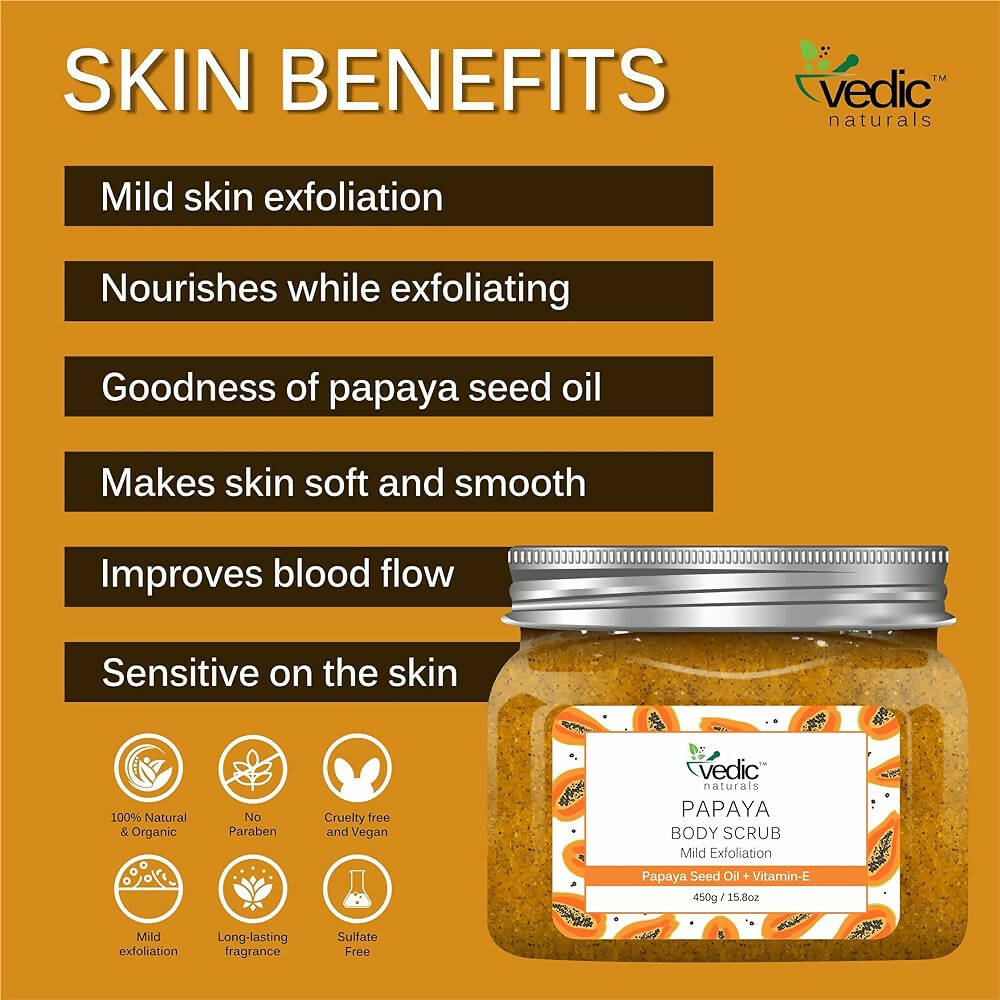 Vedic Naturals Papaya Body Scrub - Distacart