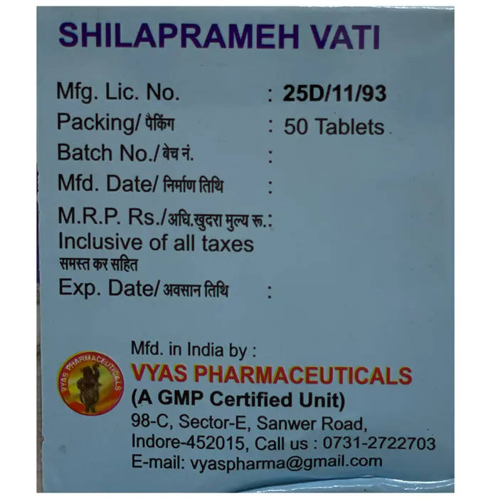 Vyas Shilaprameh Vati - Distacart
