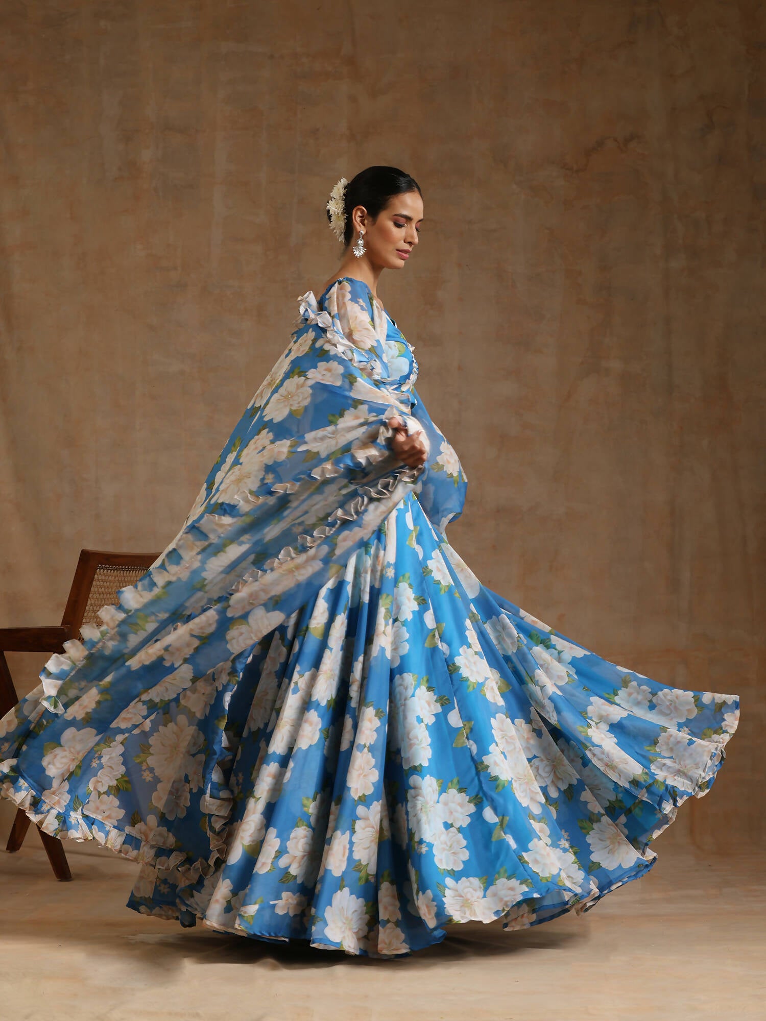 Pomcha Jaipur Blue Gul Fiza Lehenga Set - Distacart