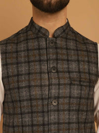Thumbnail for Even Apparels Pure Wool Nehru Jacket - Grey - Distacart