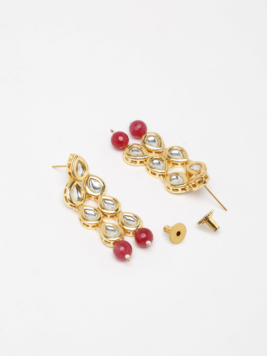 Stone Kundan Earrings - Ruby Raang - Distacart