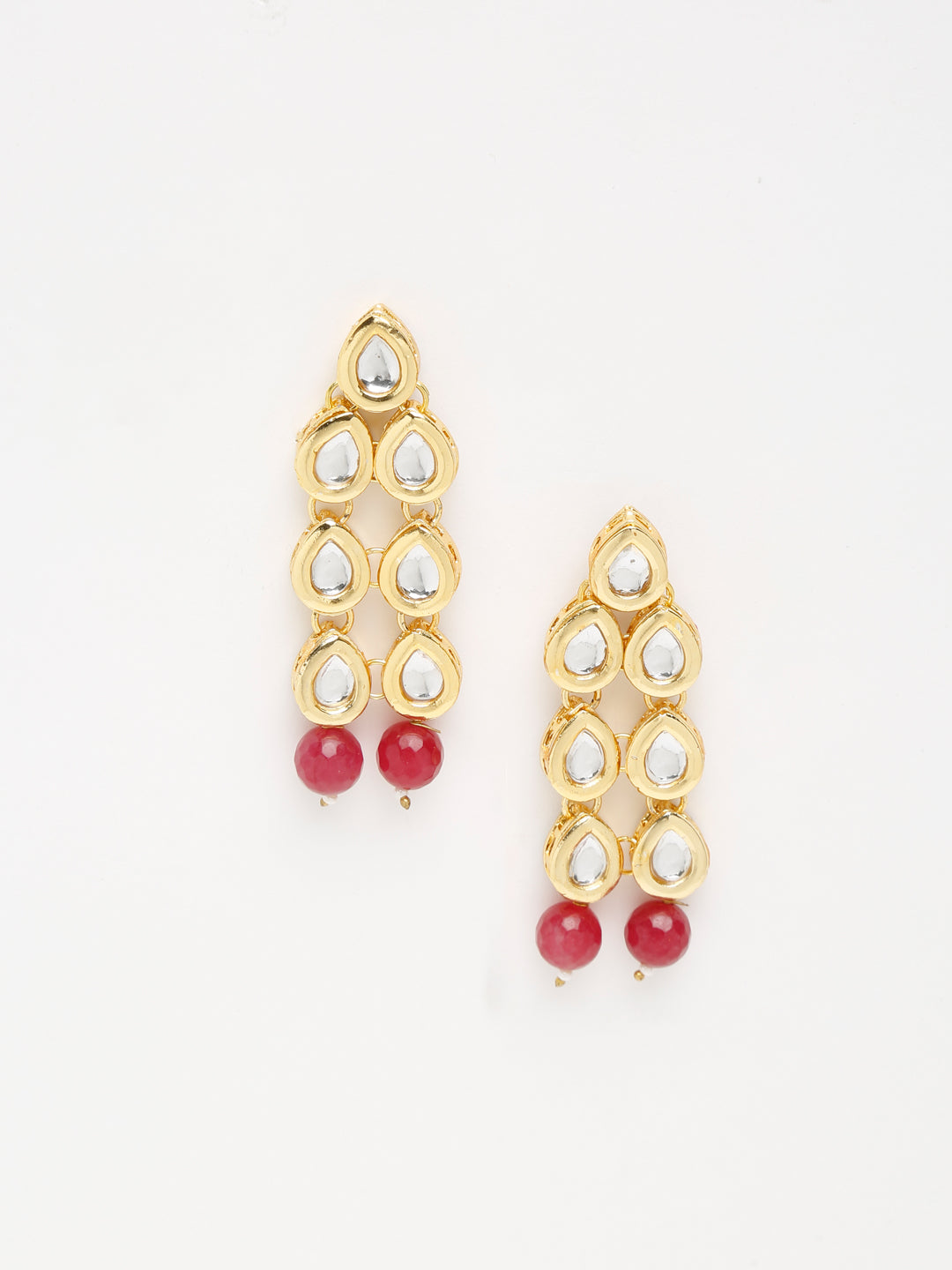 Stone Kundan Earrings - Ruby Raang - Distacart