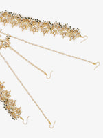 Thumbnail for Gold-Plated White Kundan-Studded Beaded Maharani Matha Patti - Ruby Raang - Distacart