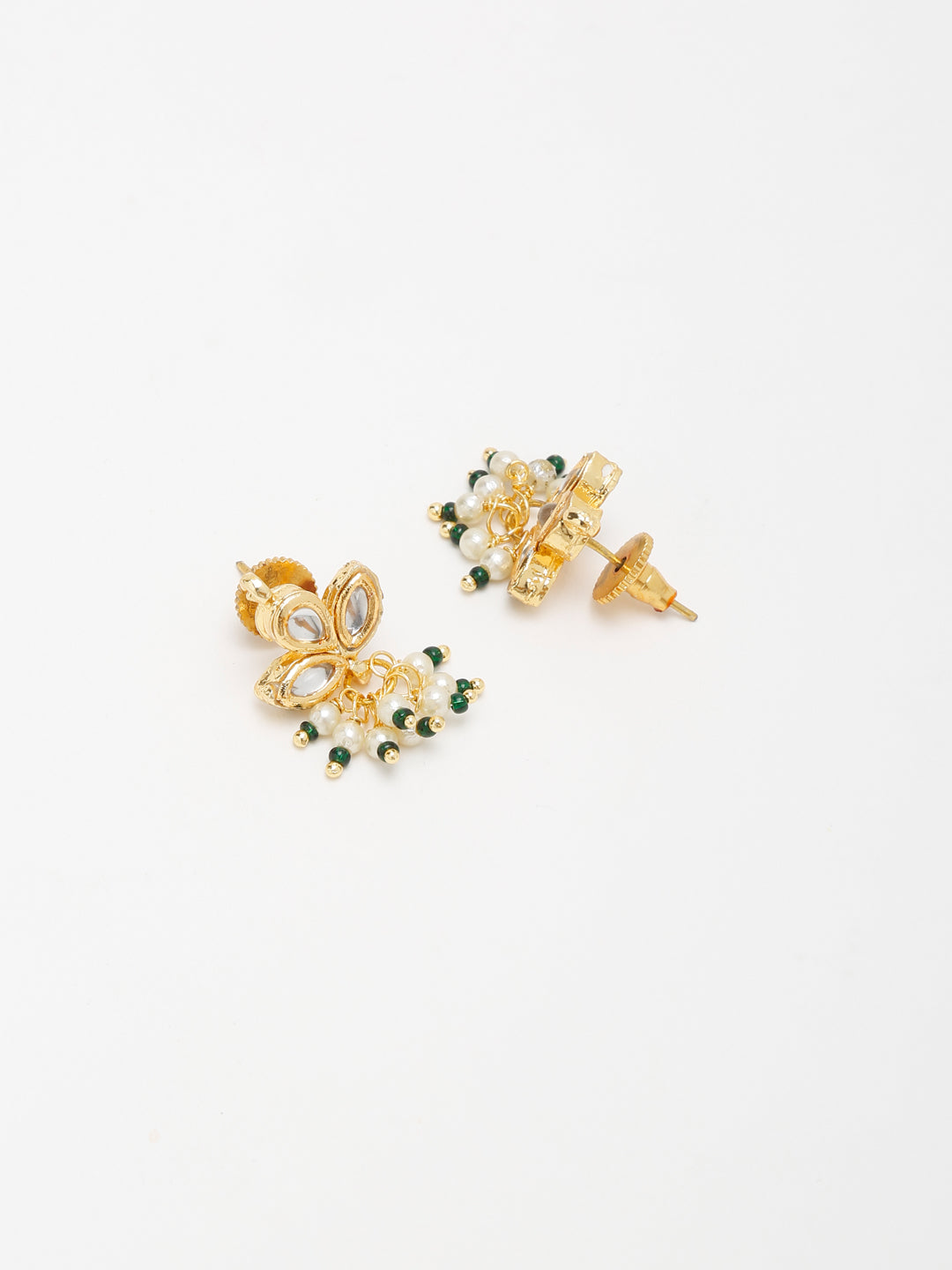 Gold Plated Kundan Studs - Ruby Raang - Distacart