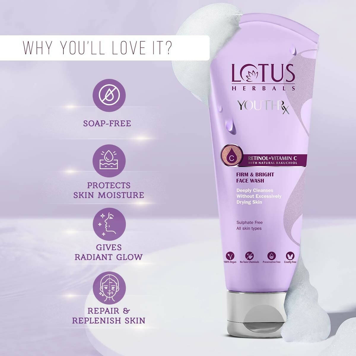 Lotus Herbals YouthRx Firm & Bright Facewash - Distacart