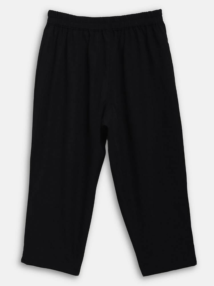 Ahalyaa Black Georgette Stripped Gold Printed Kids Kurta Pant Set For Girls - Distacart