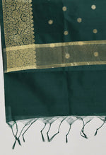 Thumbnail for Mominos Fashion Moeza Women's Banarsi Silk Woven Design Bottle Green Dupatta - Distacart