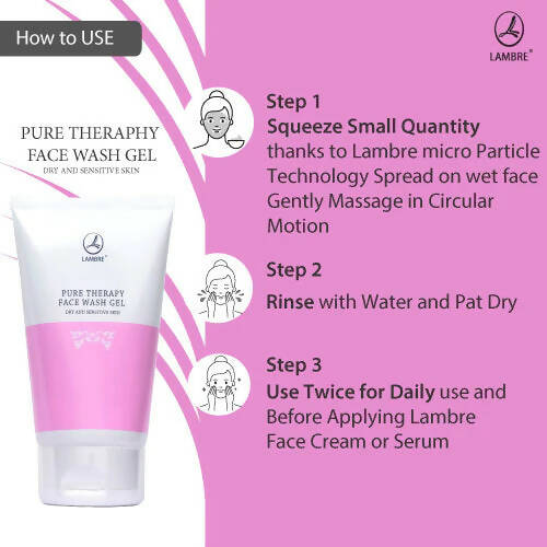 Lambre Pure Therapy Face Wash Gel for Dry & Sensitive Skin - Distacart