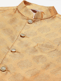 Thumbnail for Jompers Men's Peach Printed Nehru Jacket