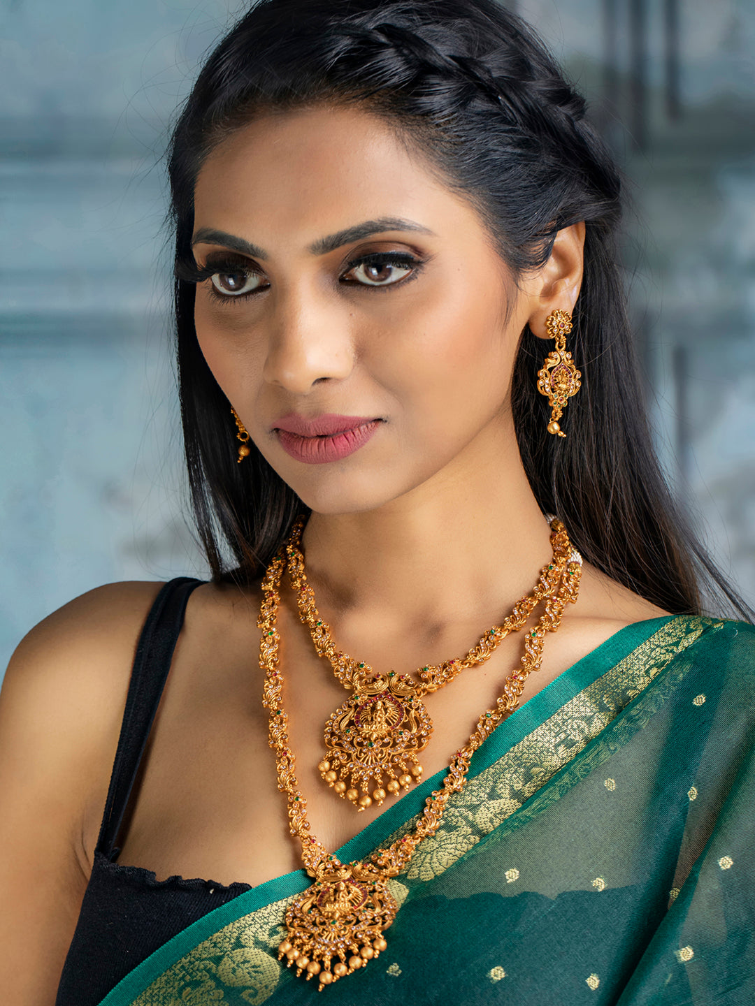Priyaasi Women Traditional Gold Plated Real Kemp Goddess Laxmi Jewelley Set - Distacart
